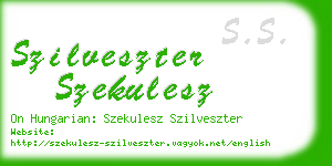 szilveszter szekulesz business card